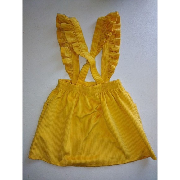 Wonder Nation Toddler Girls Yellow Corduroy Ruffle Strap Jumper Skirt 3T - Picture 5 of 6